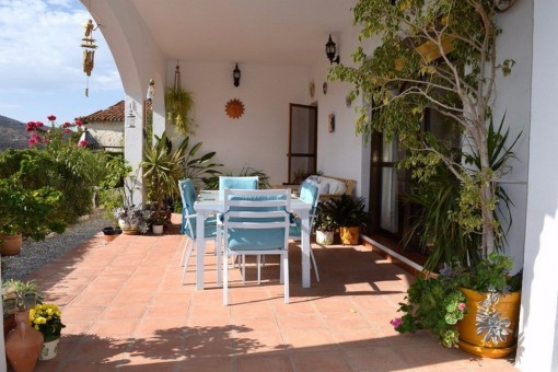 Sunny terrace with sitting area