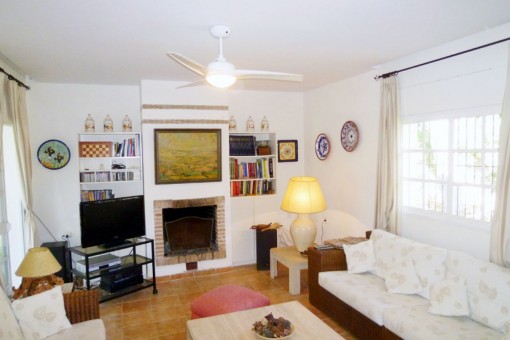Cosy living room with a chimney