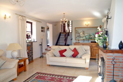 View into the living room from the terrace