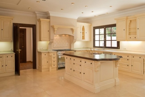 Wooden worktop with oven