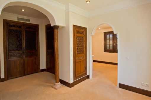 Traditional living room with wooden elements