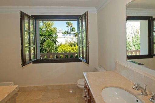 Bathroom with marble elements