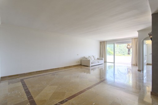 The living area offers access to the terrace