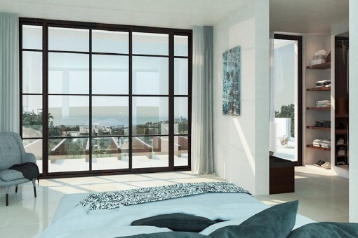 Bedroom with panoramic views