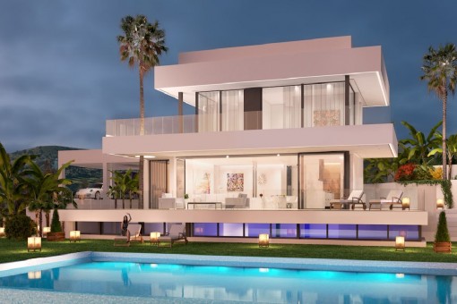 Exterior view of the luxurious villa