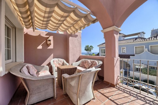 Spacious terrace with stunning sea view
