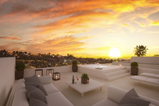 Roof terrace with jacuzzi and impressive open views