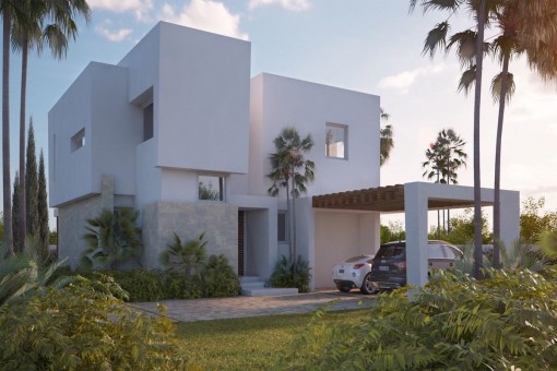 Inviting entrance area with carport