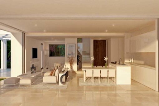 Alternative view of the living and dining area