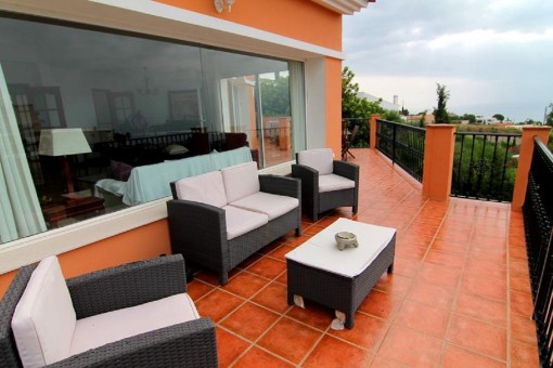 Spacious terrace with open views