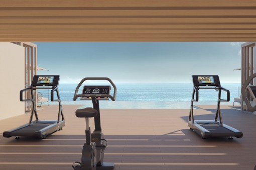 Gym in front of the infinity pool