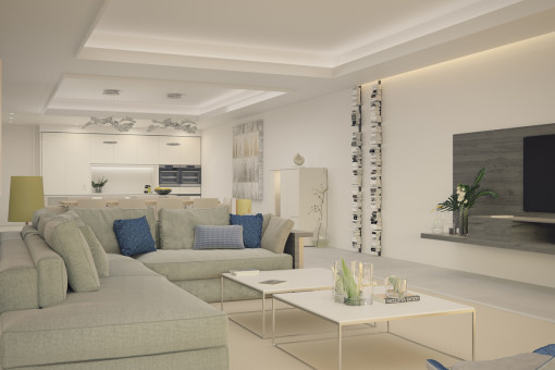 Spacious living and dining area
