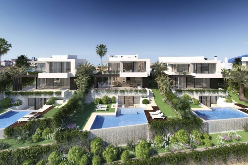 Scandinavian design off plan 4 bedrooms villa at the golf course close to all facilities in Estepona