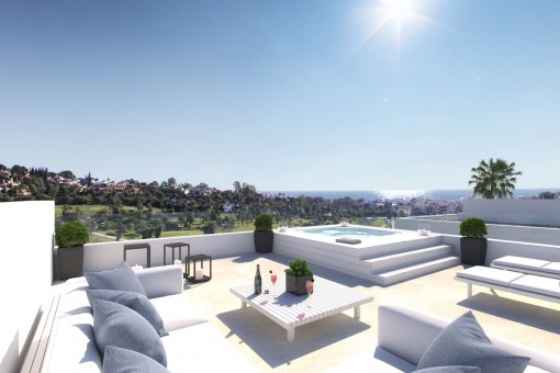 Impressive views of the roof top terrace