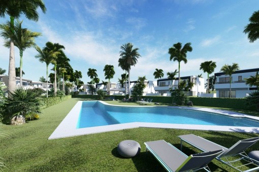 Semi detached off plan villa with 4 bedrooms in a contemporary style at the New Golden Mile, Estepona