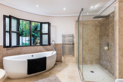 Elegant en suiet bathroom