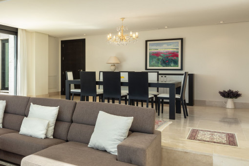 Large living and dining area